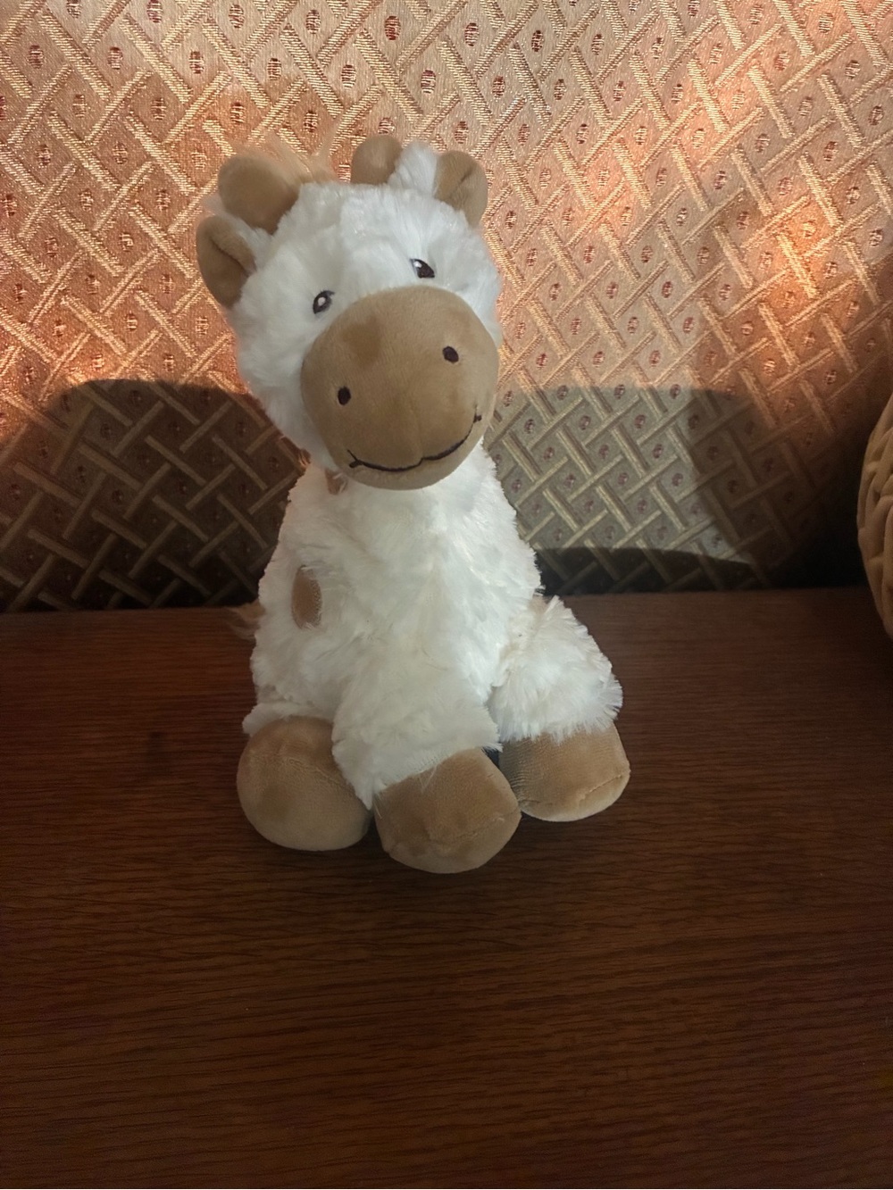 Plush White and Tan Giraffe Stuffed Animal - Kids Toy